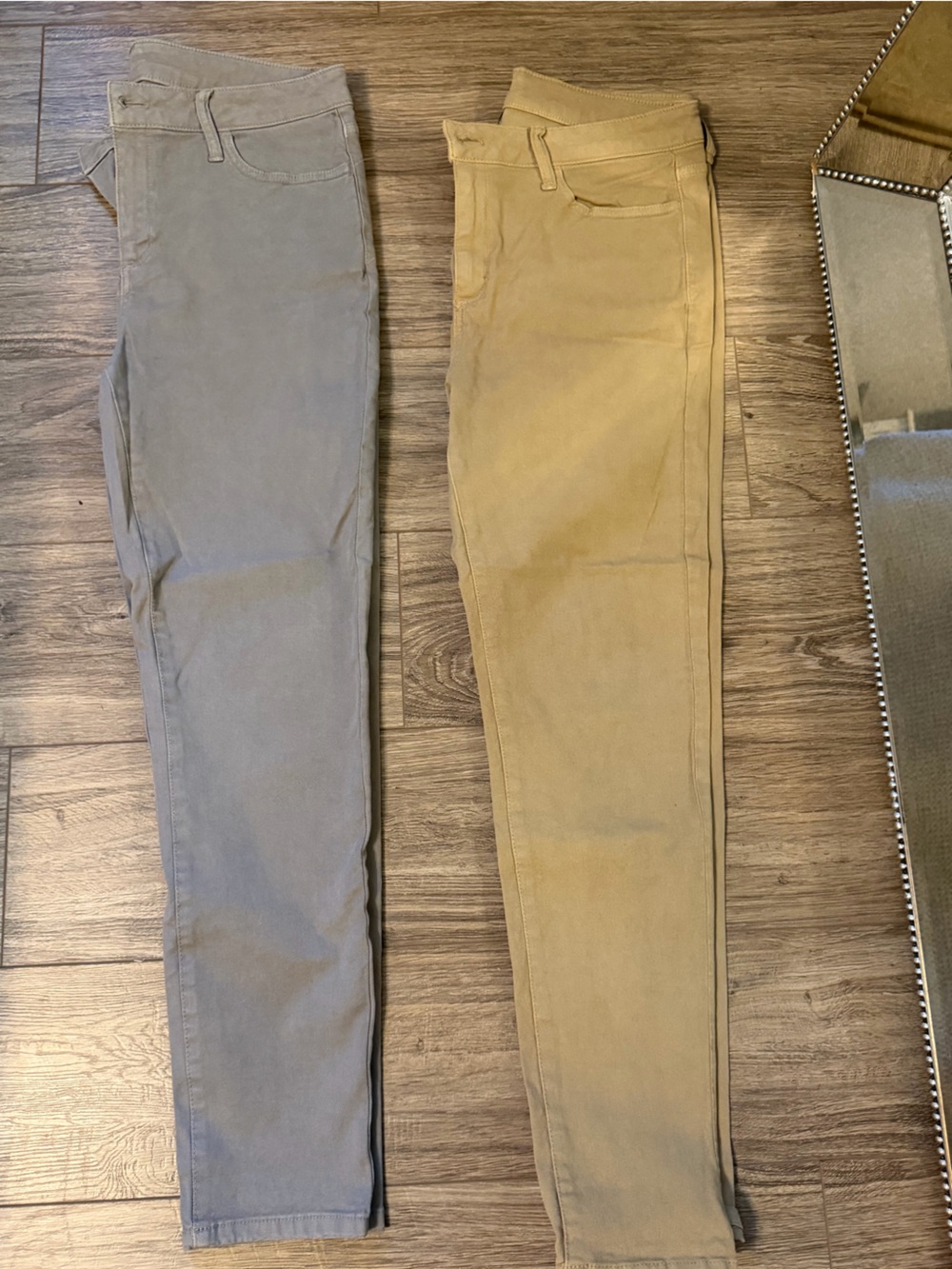 Bass Slim Straight Jeans in Khaki and Gray